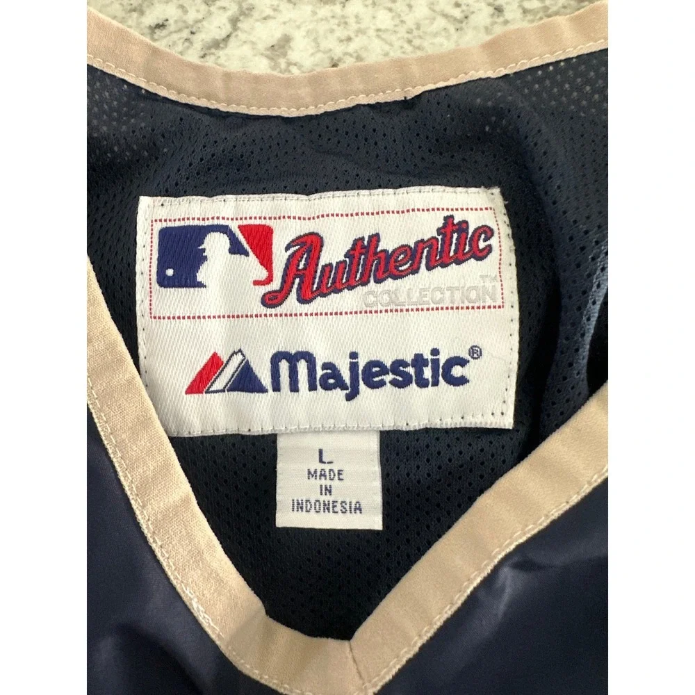 Detroit Tigers Majestic brand baseball windbreaker jacket MLB Vintage L Large